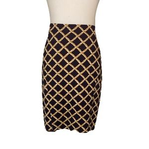 J. McLaughlin Black & Tan Bamboo Trellis Pencil Skirt - 2